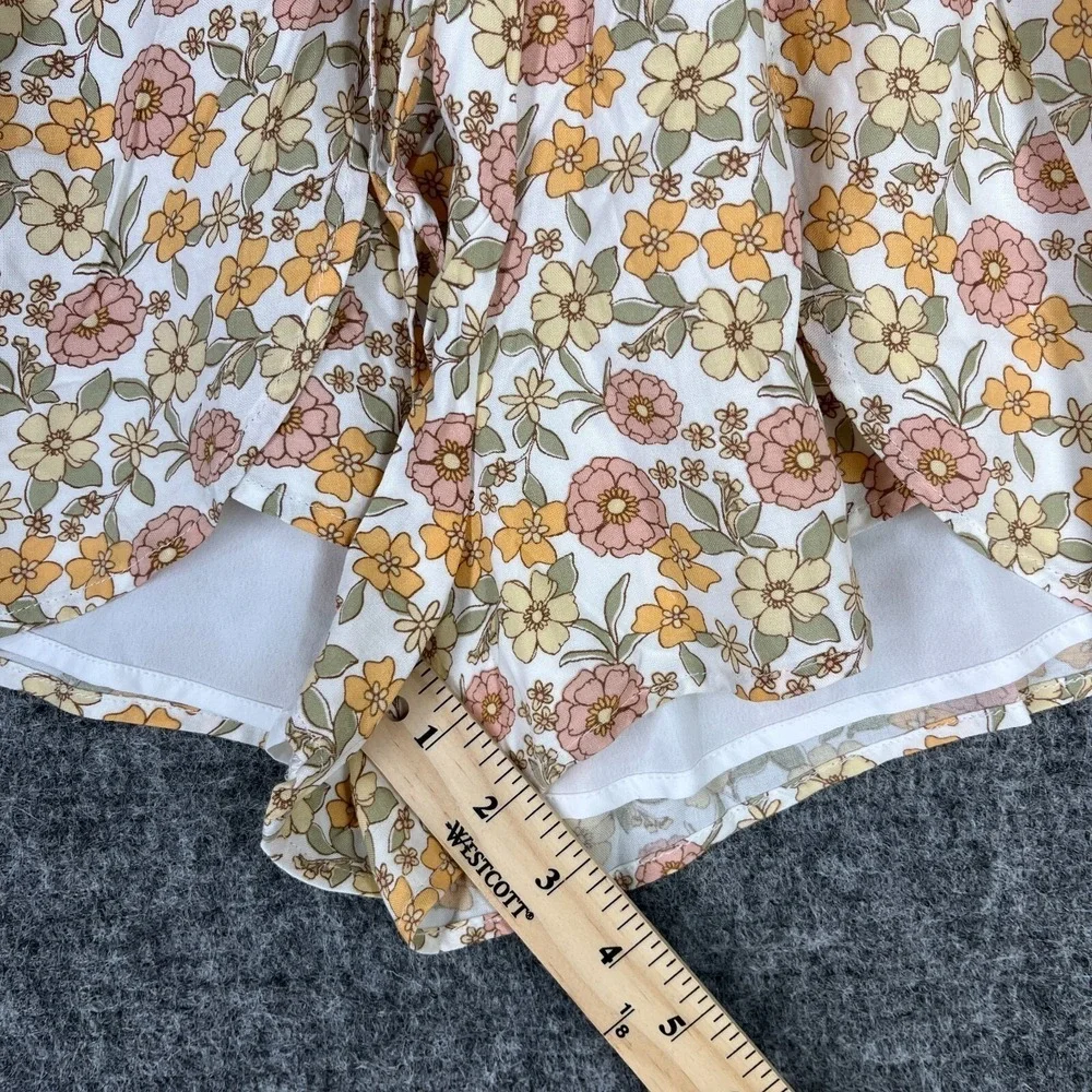 Hollister Ultra High Rise Floral Shorts Flowy Boho Festival Yellow XXS‎ Womens